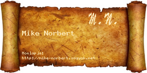 Mike Norbert névjegykártya