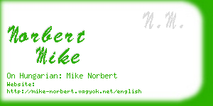 norbert mike business card